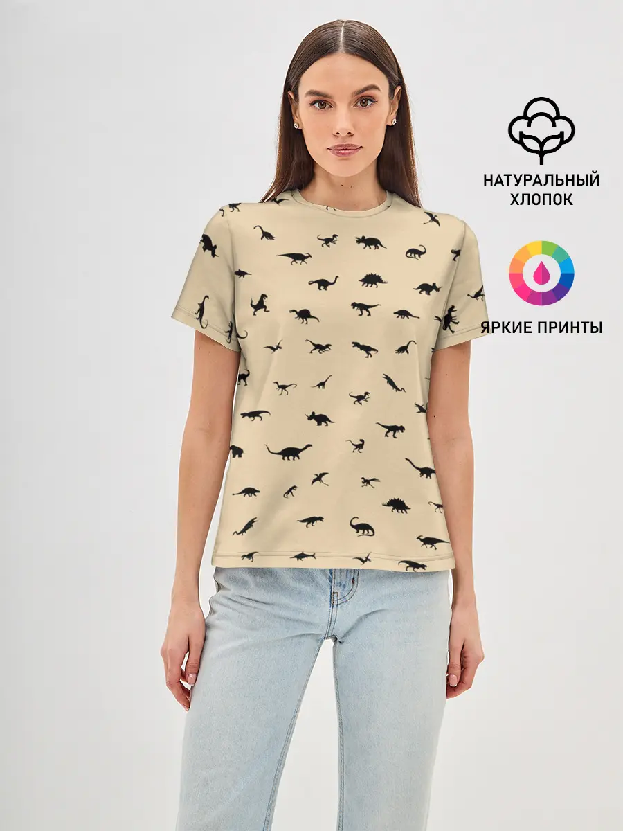 Женская базовая футболка / Dinoworld#2