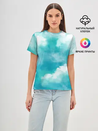 Женская базовая футболка / Голубое Небо | Blue Sky