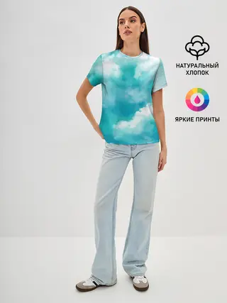 Женская базовая футболка / Голубое Небо | Blue Sky