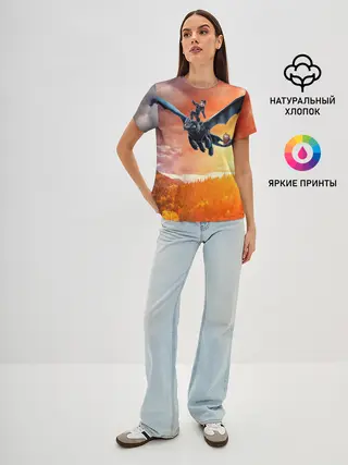 Женская базовая футболка / Night Fury