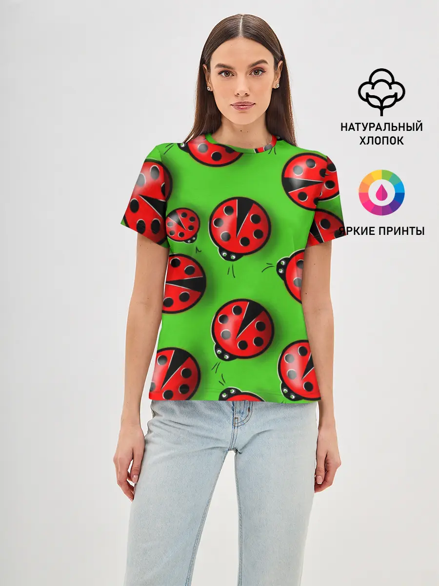 Женская базовая футболка / Божьи коровки