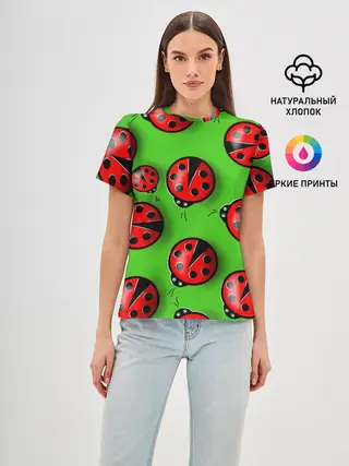 Женская базовая футболка / Божьи коровки