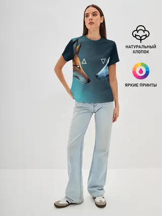 Женская базовая футболка / ЛИСА И ВОЛК