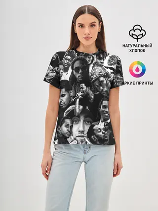 Женская базовая футболка / Music Rap allpic