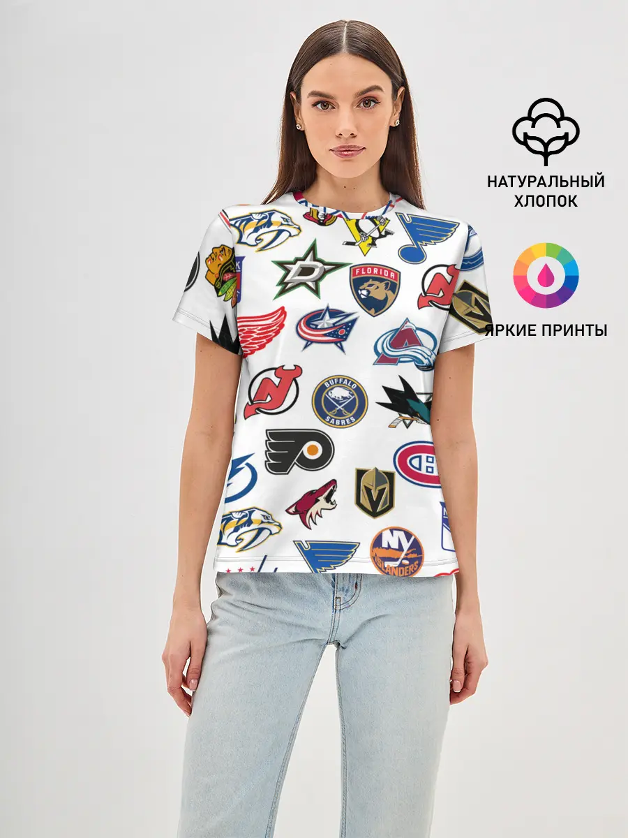 Женская базовая футболка / NHL PATTERN