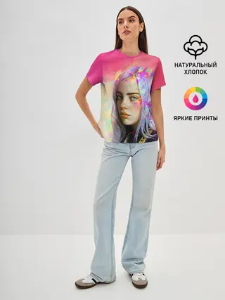 Женская базовая футболка / РАДУЖНЫЙ ОГОНЬ