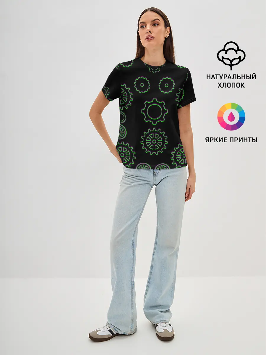 Женская базовая футболка / Шестерёнки Стимпанк