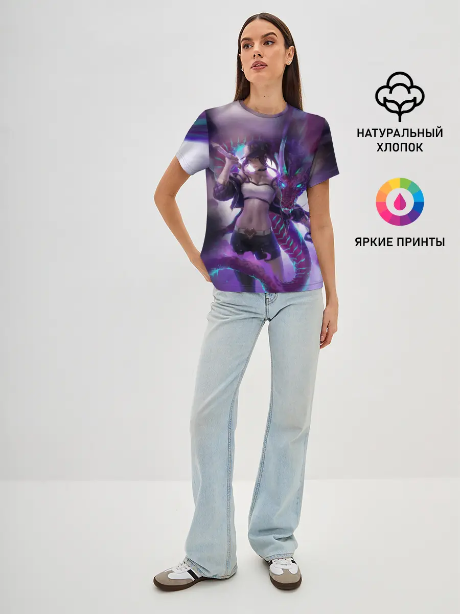 Женская базовая футболка / LEAGUE OF LEGENDS AKALI / ЛИГА ЛЕГЕНД АКАЛИ