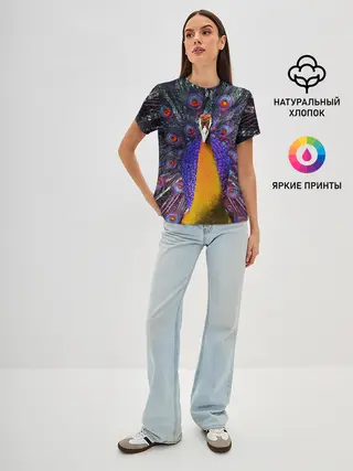 Женская базовая футболка / Павлин