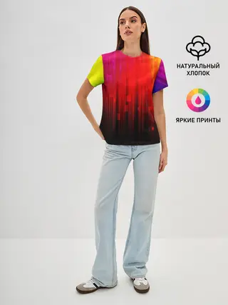 Женская базовая футболка / АБСТРАКТНЫЕ КРАСКИ