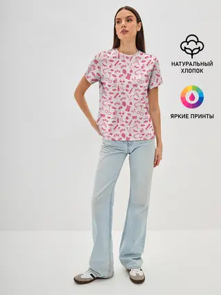 Женская базовая футболка / Клубничка