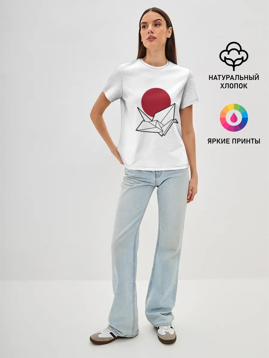 Женская базовая футболка / БУМАЖНЫЙ ЖУРАВЛЬ | PAPER CRANE