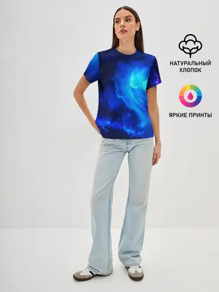 Женская базовая футболка / СИНИЙ КОСМОС