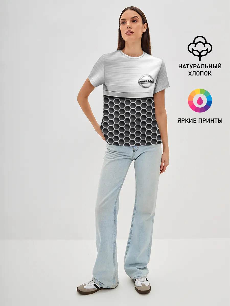 Женская базовая футболка / Nissan | Стальная решетка