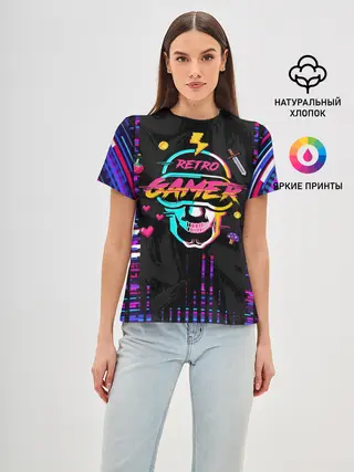 Женская базовая футболка / RETROGAMER3D47