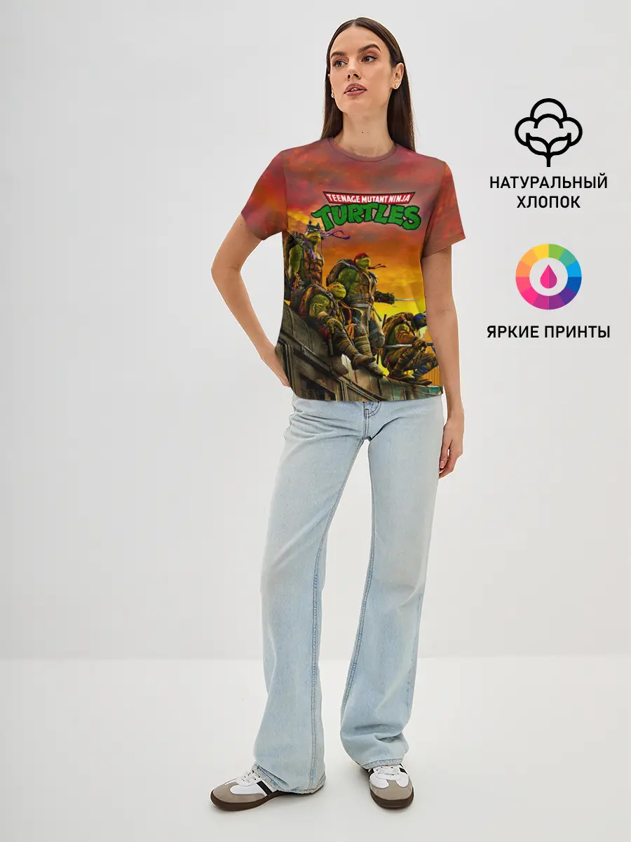 Женская базовая футболка / Черепашки - ниндзя