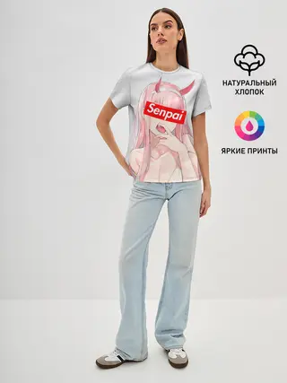 Женская базовая футболка / Senpai 02