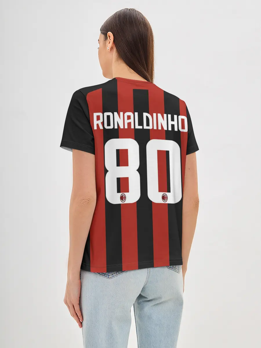 Женская базовая футболка / Роналдиньо Милан Ретро