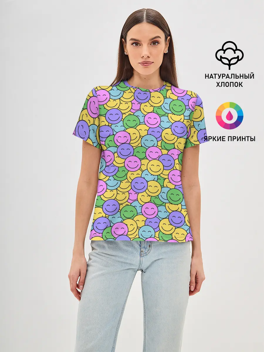 Женская базовая футболка / Смайлики