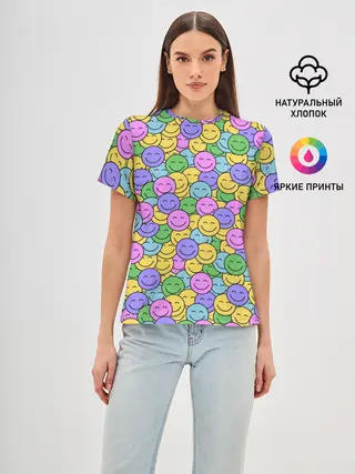 Женская базовая футболка / Смайлики