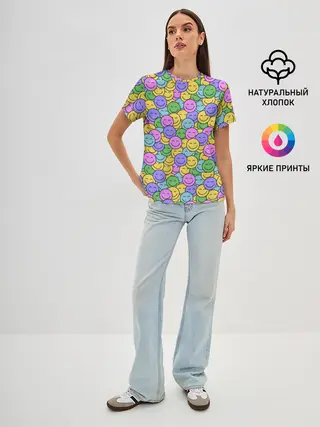 Женская базовая футболка / Смайлики