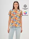 Женская базовая футболка / Летний абстрактный узор