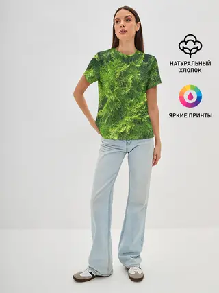 Женская базовая футболка / Хвойная масса