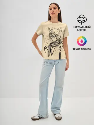 Женская базовая футболка / Kitsune Tomoe