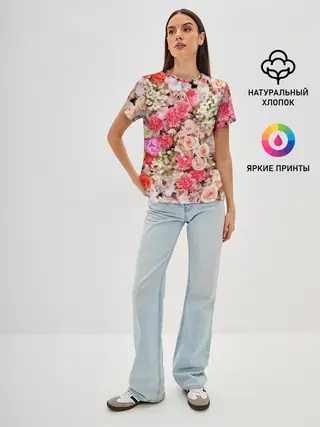 Женская базовая футболка / Розы | Roses