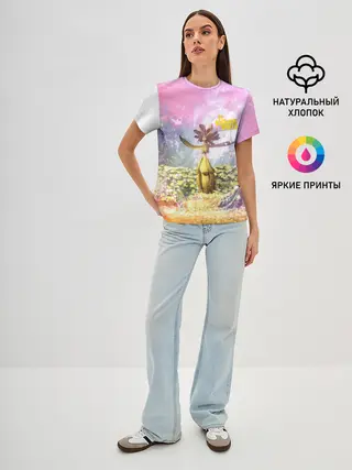 Женская базовая футболка / It takes two | Радость