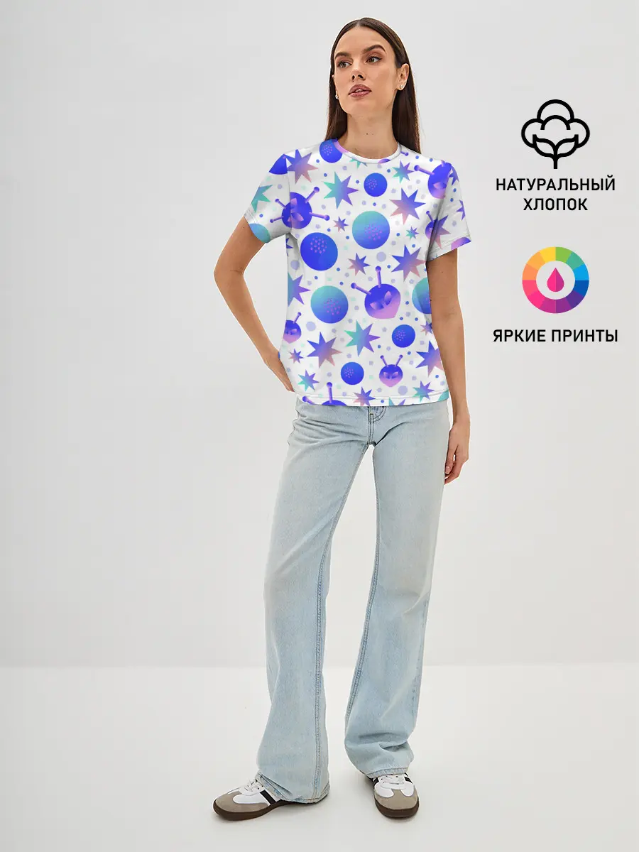 Женская базовая футболка / Яркая галактика