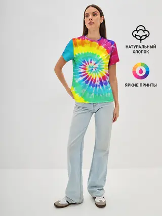Женская базовая футболка / TIE-DYE СТЕНА
