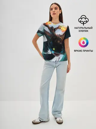 Женская базовая футболка / как приручить дракона