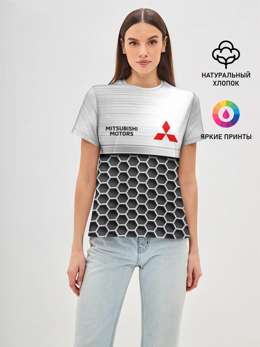 Женская базовая футболка / Mitsubishi | Стальная решетка