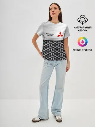 Женская базовая футболка / Mitsubishi | Стальная решетка