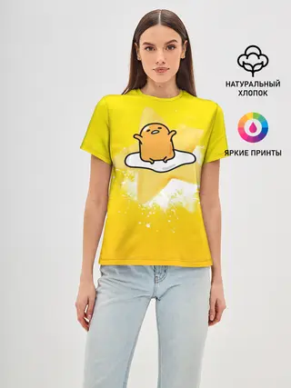 Женская базовая футболка / желток аниме