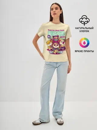 Женская базовая футболка / Kimetsu Neko Yaiba