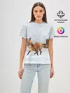 Женская базовая футболка / Зимняя лисичка