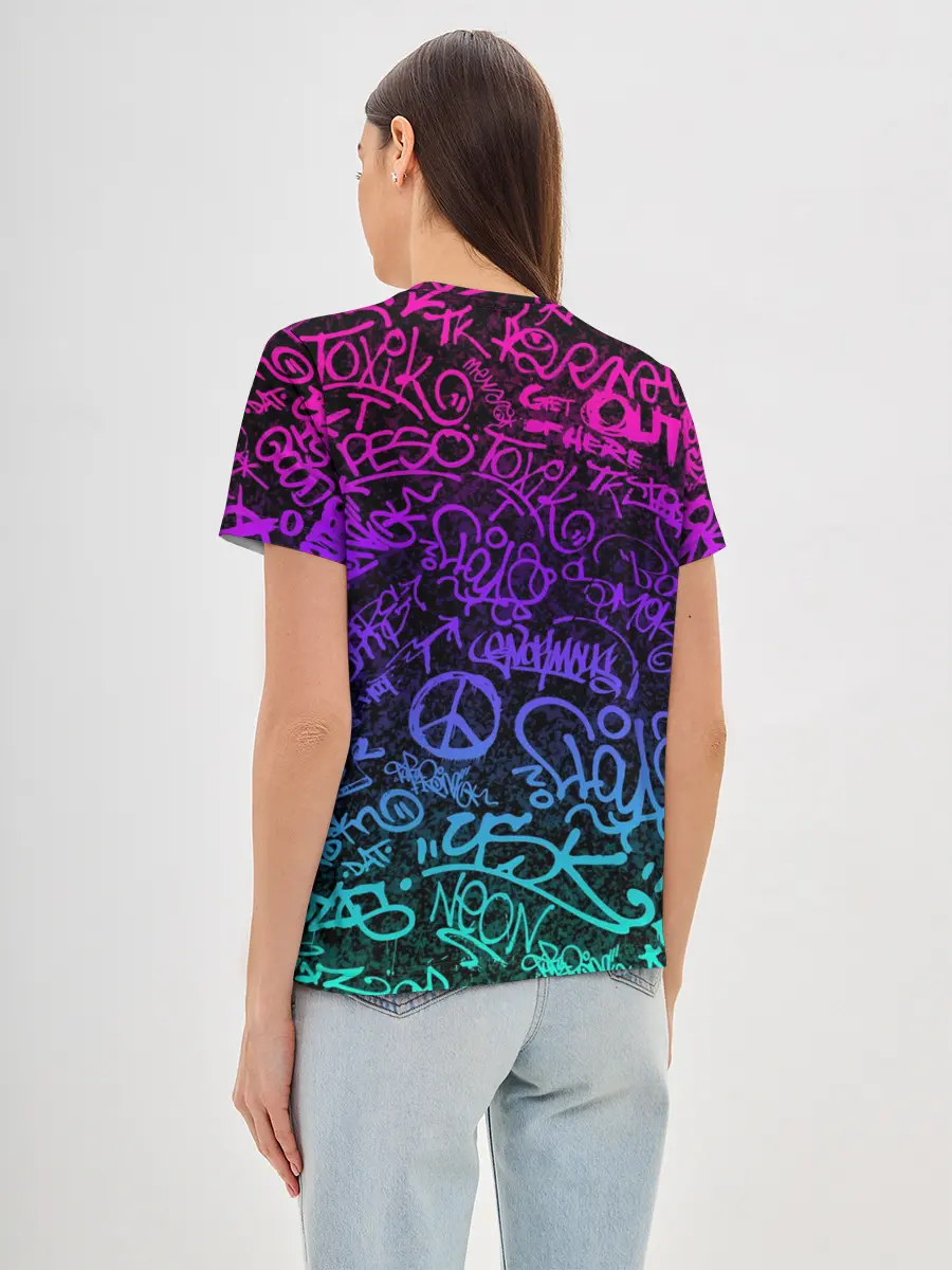 Женская базовая футболка / Граффити Neon