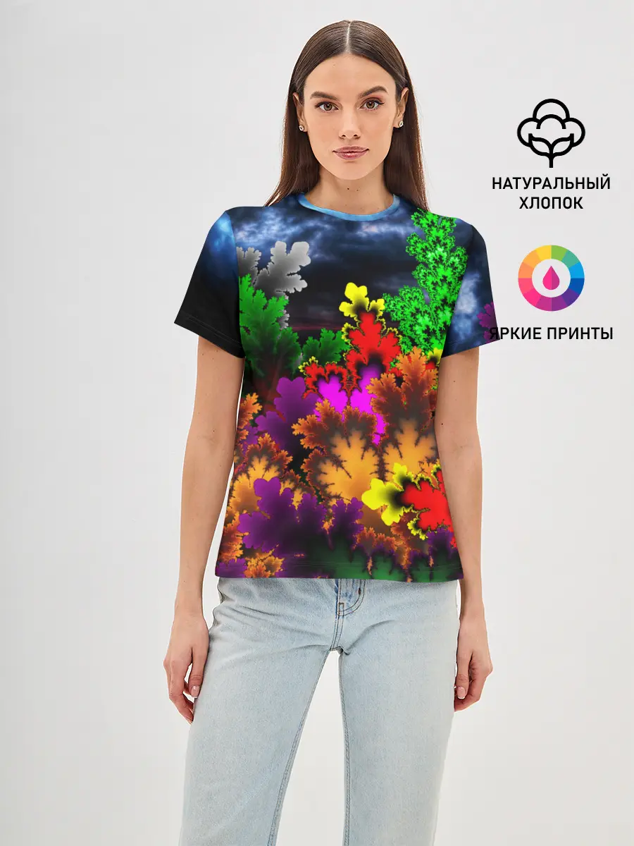 Женская базовая футболка / КИСЛОТНАЯ АБСТРАКЦИЯ