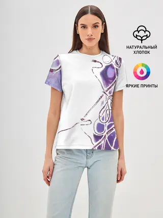 Женская базовая футболка / Фиолетовые нити