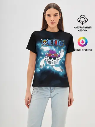 Женская базовая футболка / Веселый Роджер Робин One Piece