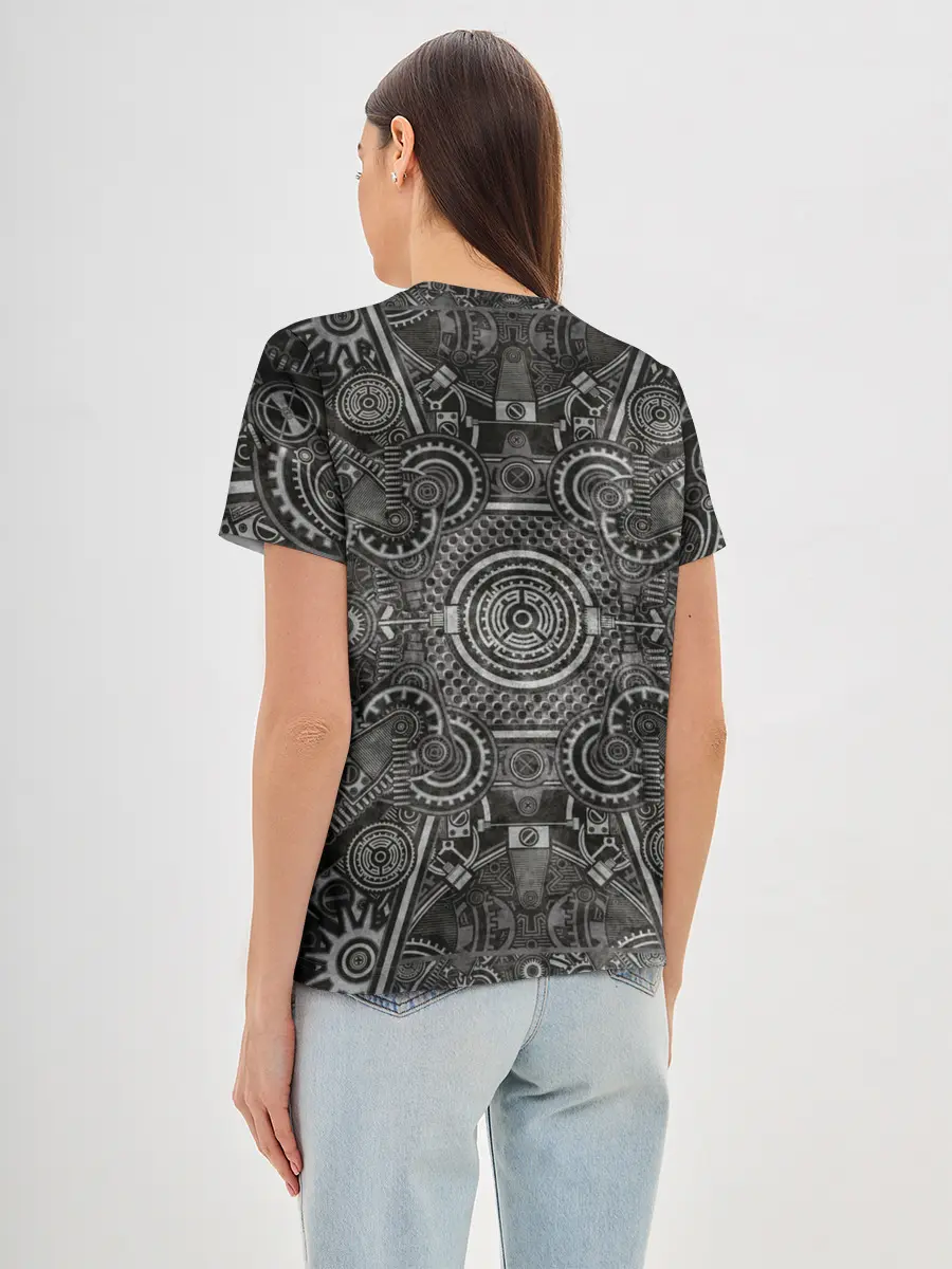 Женская базовая футболка / Стимпанк Механизм