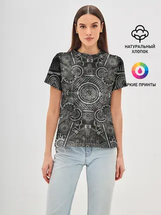 Женская базовая футболка / Стимпанк Механизм