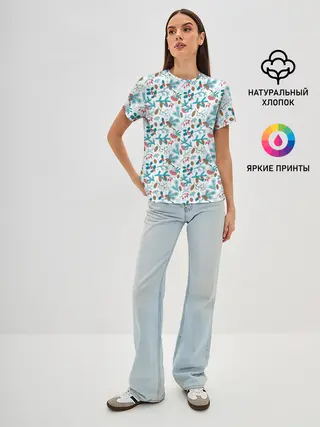 Женская базовая футболка / Морозная Зимняя Свежесть