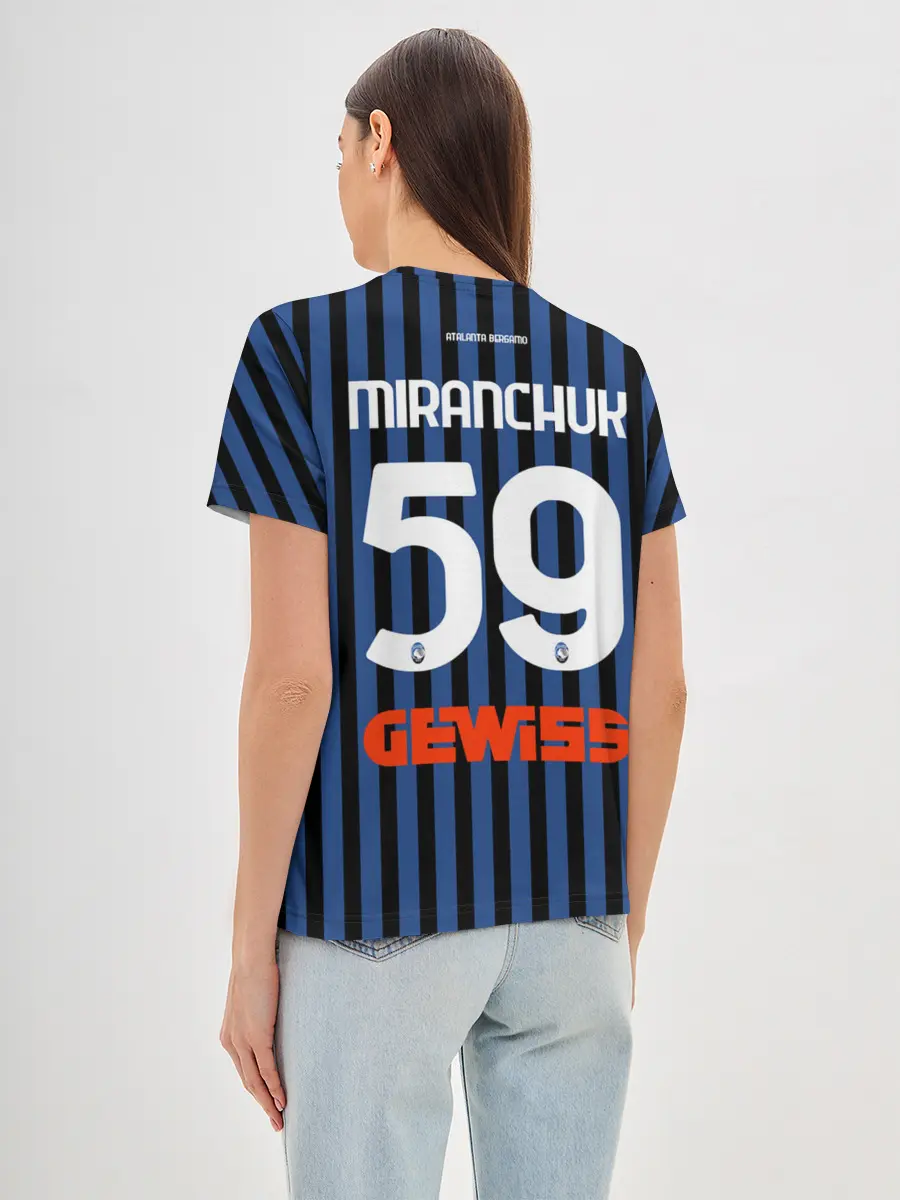 Женская базовая футболка / Миранчук Аталанта Форма