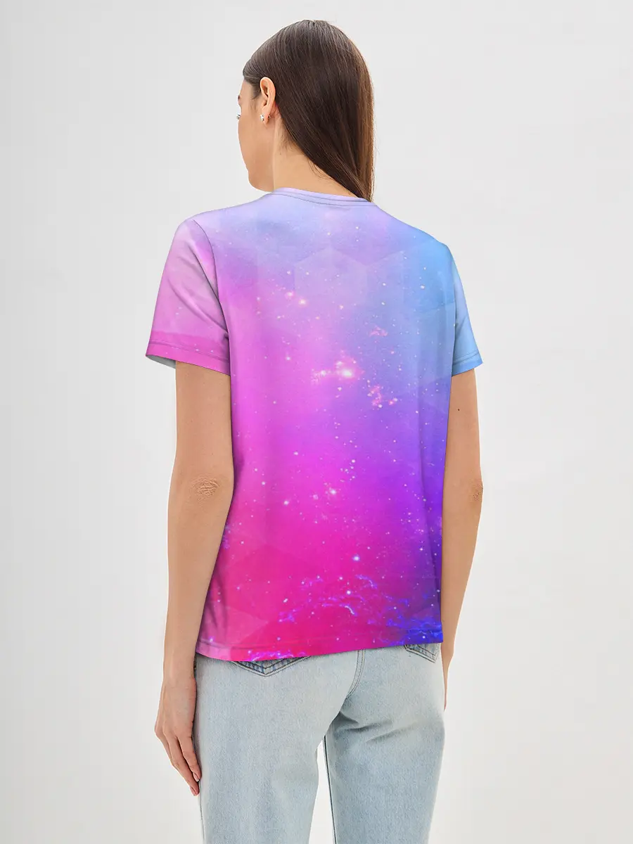 Женская базовая футболка / Котик На Луне