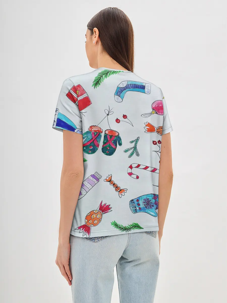 Женская базовая футболка / шарики фонарики