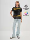 Женская базовая футболка / 3D luxury black gold Плиты 3Д