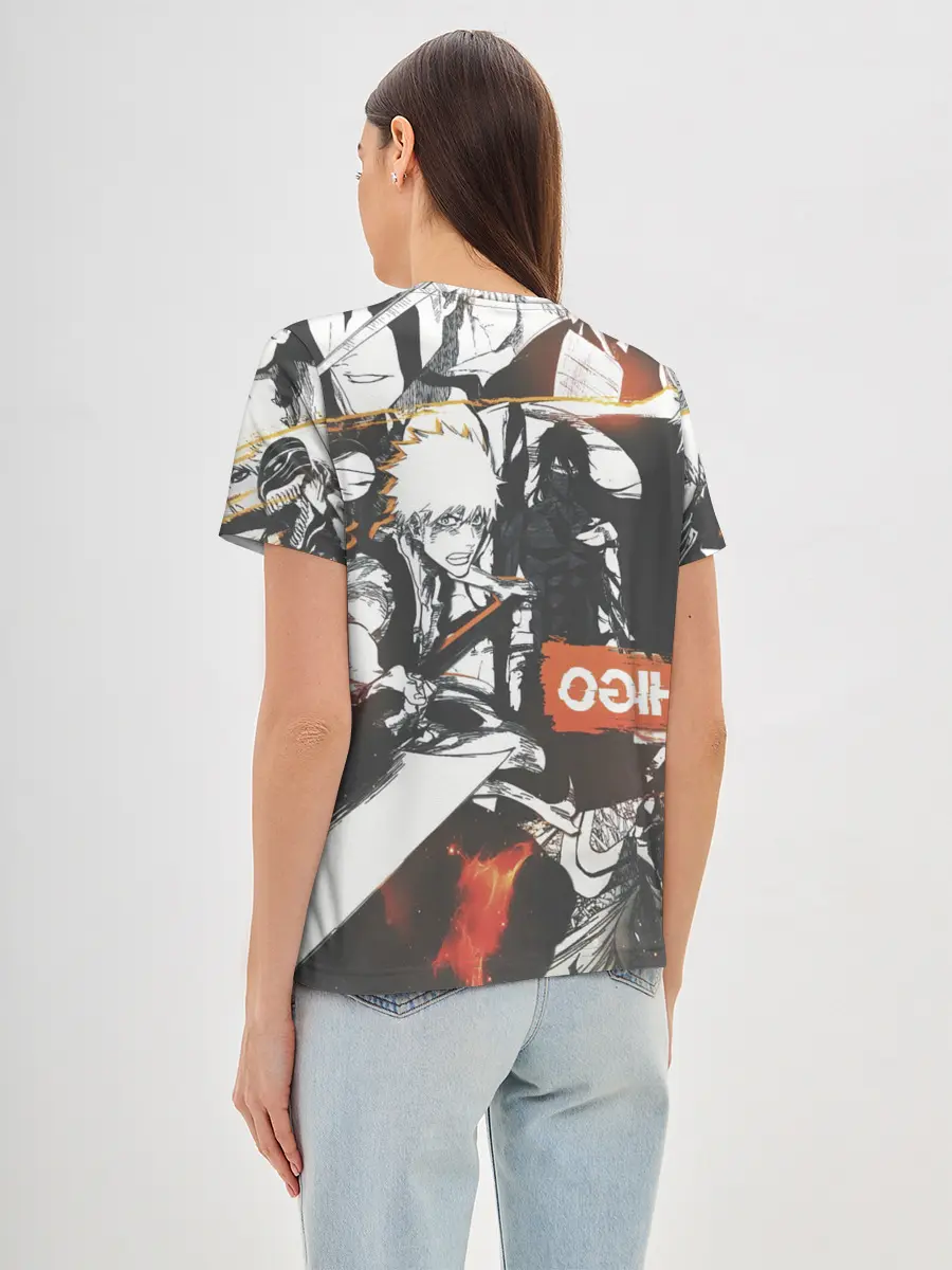 Женская базовая футболка / Bleach Блич Ичиго Курасаки